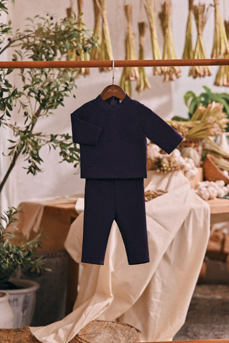 The Courtyard Babies Baju Melayu Cekak Musang - Royal Purple