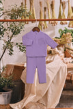 The Courtyard Babies Baju Melayu Cekak Musang - Violet Powder