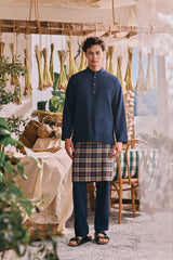 The Courtyard Men Baju Melayu Cekak Musang - Navy