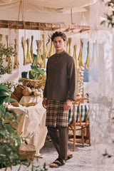 The Courtyard Men Baju Melayu Cekak Musang - Dark Olive