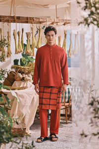 The Courtyard Men Baju Melayu Cekak Musang - Spice Red
