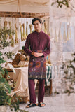 The Courtyard Men Baju Melayu Cekak Musang - Purple Manggis