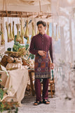 The Courtyard Men Baju Melayu Cekak Musang - Purple Manggis