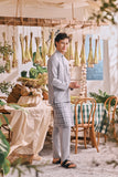 The Courtyard Men Baju Melayu Cekak Musang - Stone Grey