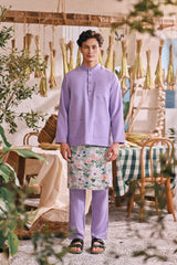 The Courtyard Men Baju Melayu Cekak Musang - Violet Powder