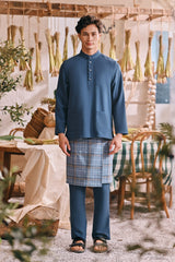The Courtyard Men Baju Melayu Cekak Musang - Deep Blue