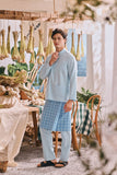 The Courtyard Men Baju Melayu Cekak Musang - Baby Blue