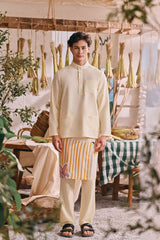 The Courtyard Men Baju Melayu Cekak Musang - Pastel Yellow