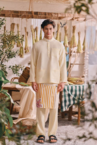 The Courtyard Men Baju Melayu Cekak Musang - Pastel Yellow