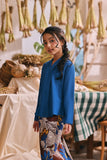 The Courtyard Kebaya Top - Classic Blue
