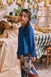 The Courtyard Kebaya Top - Classic Blue