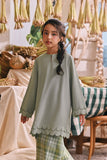 The Courtyard Layered Broderie Kurung Top - Pistachio