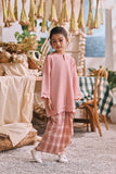 The Courtyard Layered Broderie Kurung Top - Dusty Pink