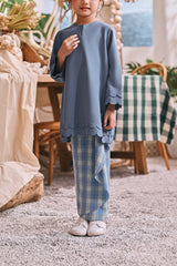 The Courtyard Broderie Flounce Skirt - Bluemont Grid