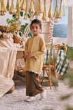 The Courtyard Layered Broderie Kurung Top - Champagne Yellow