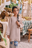 The Courtyard Layered Broderie Kurung Top - Nude