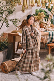 The Courtyard A-Line Skirt - Sand Plaid