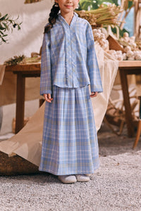 The Courtyard A-Line Skirt - Skyline Grid