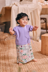The Courtyard Babies Side Tie Kurung - Violet Powder