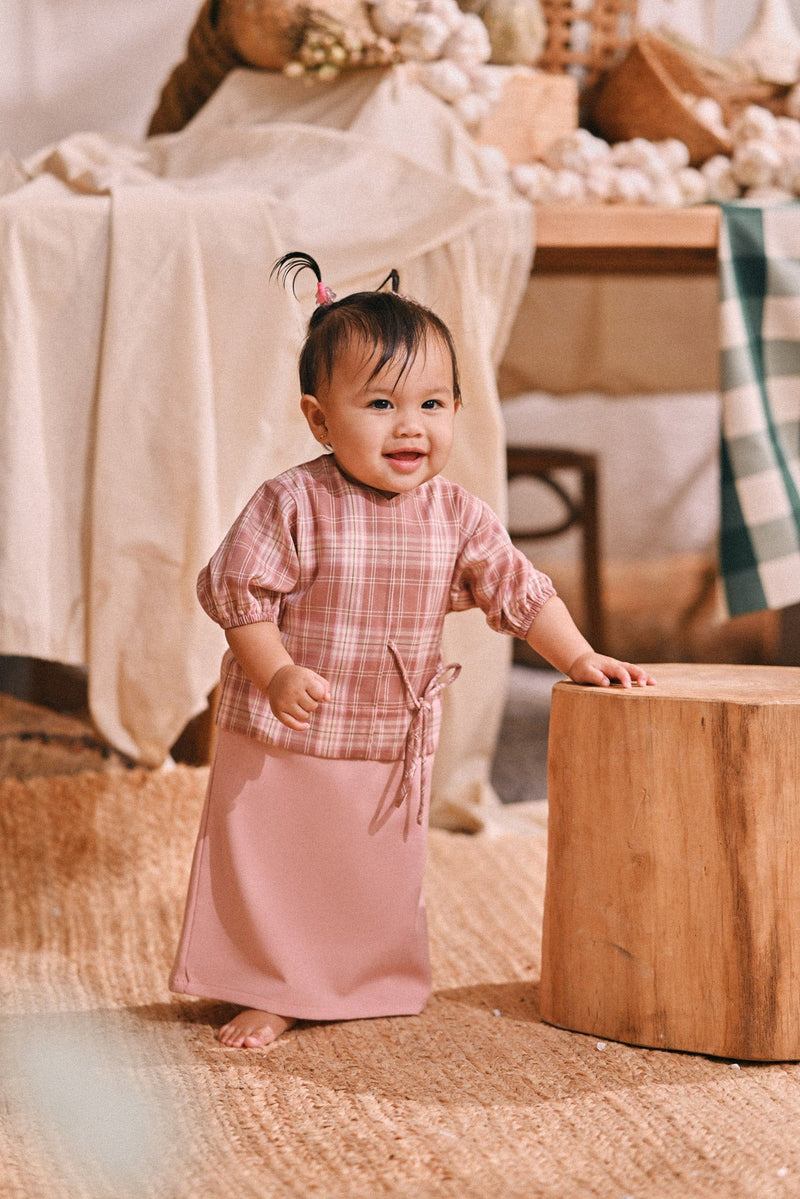 The Courtyard Babies Side Tie Kurung - Dusty Pink