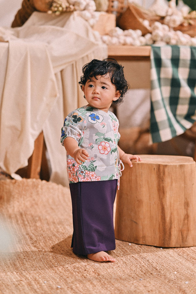 The Courtyard Babies Side Tie Kurung - Royal Purple