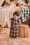 The Courtyard Babies Kurung - Navy Plaid