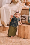 The Courtyard Babies Side Tie Kurung - Green Olive