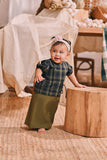 The Courtyard Babies Side Tie Kurung - Green Olive