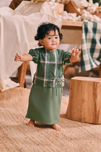 The Courtyard Babies Side Tie Kurung - Sage Green