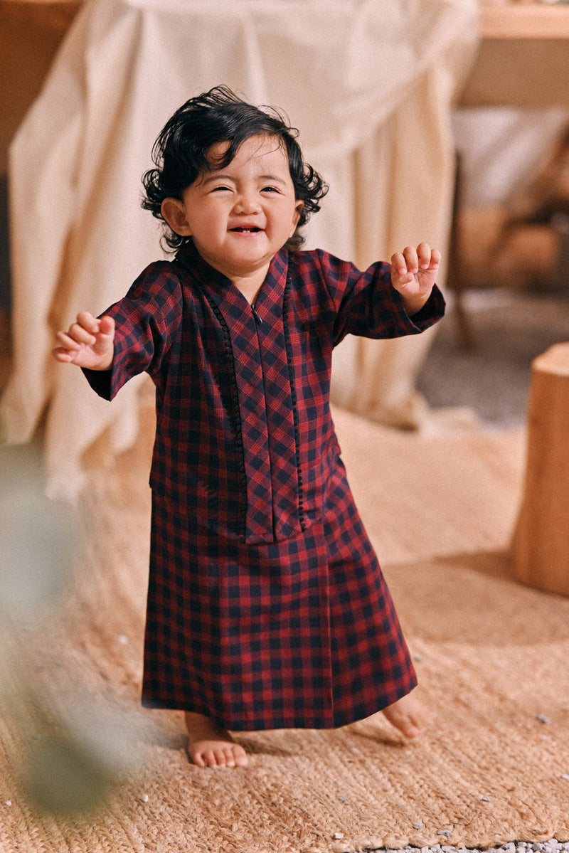 The Courtyard Babies Kebaya - Rouge Plaid
