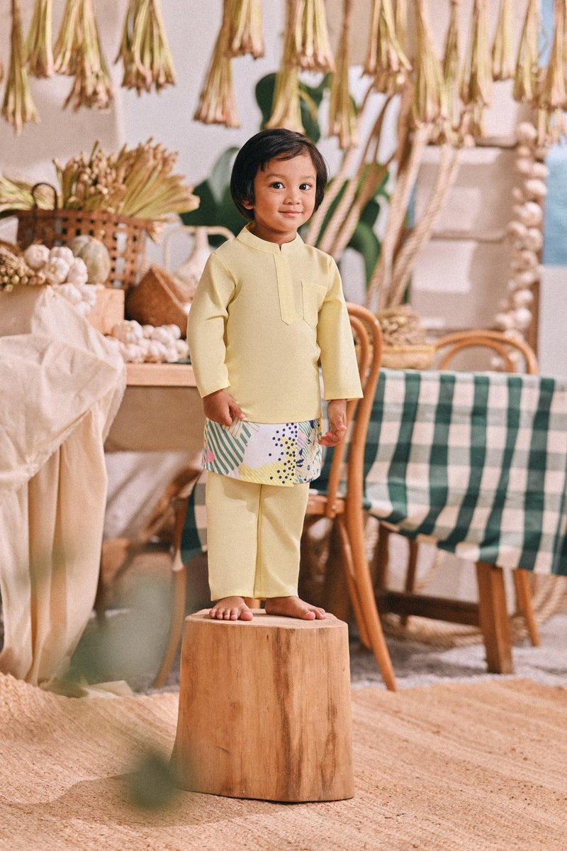The Courtyard Babies Baju Melayu Cekak Musang - Baby Yellow