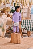 The Courtyard Babies Baju Melayu Cekak Musang - Violet Powder