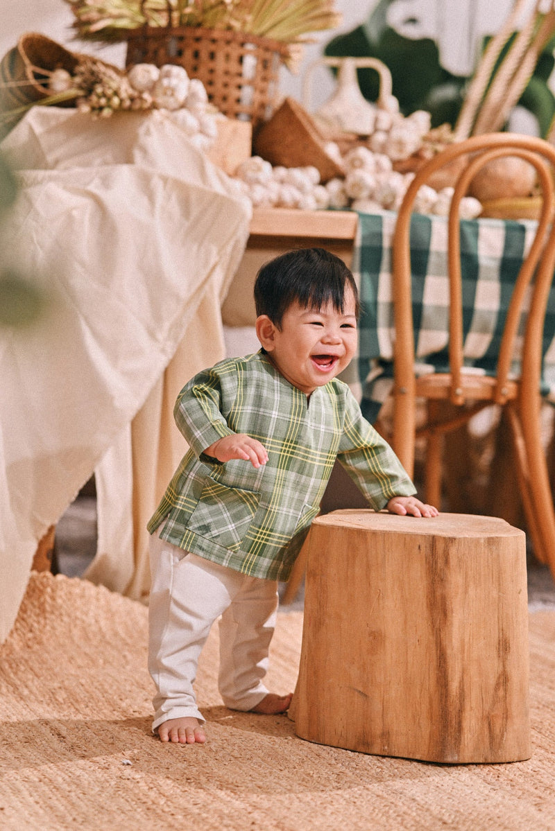 The Courtyard Babies Kurta - Clover Grid