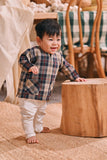 The Courtyard Babies Kurta - Navy Plaid