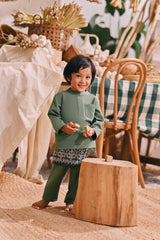 The Courtyard Babies Baju Melayu Cekak Musang - Sage Green