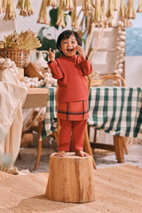The Courtyard Babies Baju Melayu Cekak Musang - Spice Red