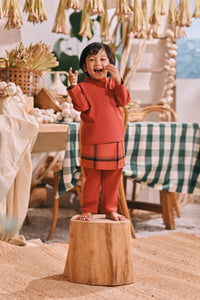 The Courtyard Babies Baju Melayu Cekak Musang - Spice Red