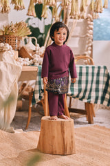 The Courtyard Babies Baju Melayu Cekak Musang - Purple Manggis