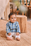 The Courtyard Babies Kurta - Bluemont Grid