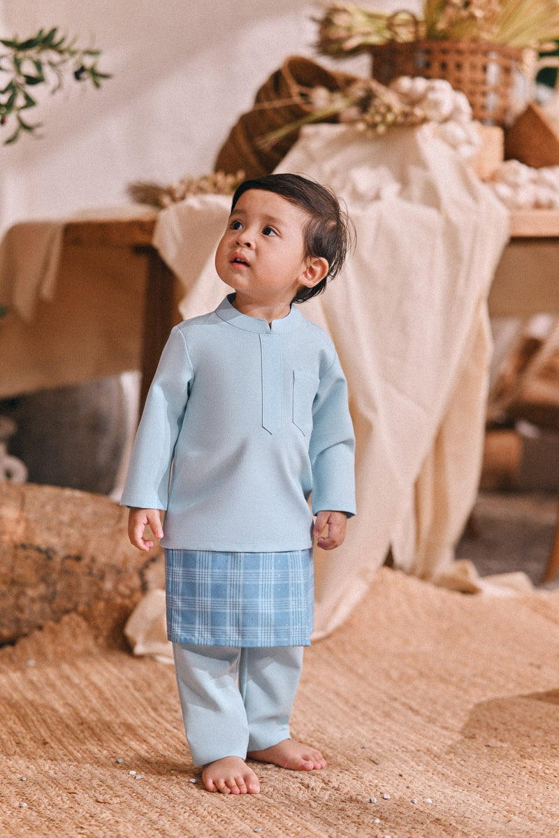 The Courtyard Babies Baju Melayu Cekak Musang - Baby Blue