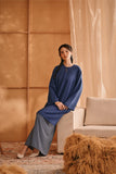 The Nest Women Kurung Riau Top - Steel Blue