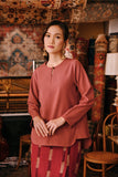 The Akar Kita Women Kedah Blouse Top - Dark Mauve