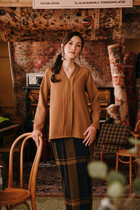 The Akar Kita Women Kebaya Top - Latte