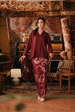 The Akar Kita Women Kebaya Top - Burgundy