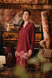 The Akar Kita Women Kebaya Top - Burgundy