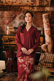 The Akar Kita Women Kebaya Top - Burgundy