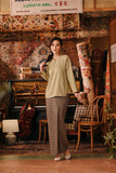 The Akar Kita Women Folded Skirt - Evergreen Grid