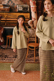 The Akar Kita Women Kedah Blouse Top - Pale Olive