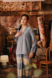 The Akar Kita Women Kebaya Top - Silver Blue