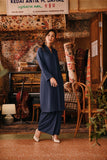 The Akar Kita Women Folded Skirt - England Blue